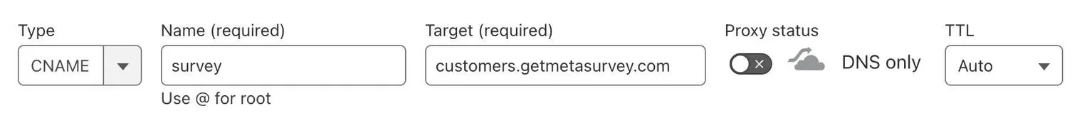CNAME record in DNS settings