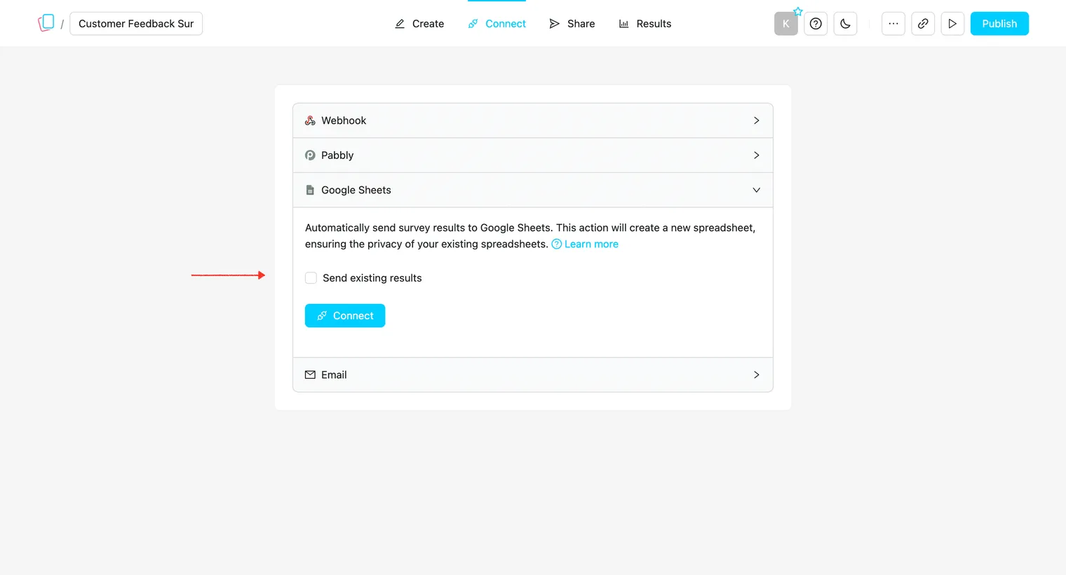 Connect Google Sheets