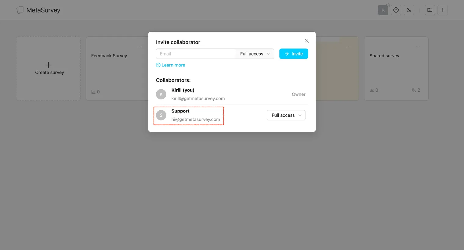 Collaborator active