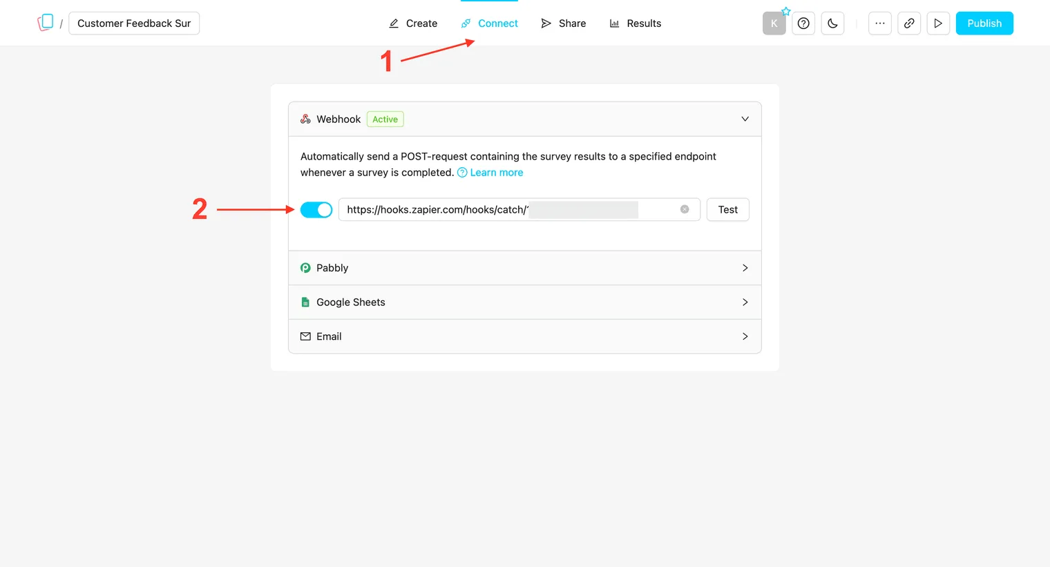 Connect webhook